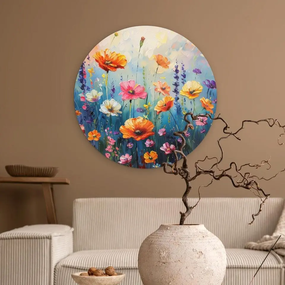 MuchoWow Wand decoratie 60x60cm Bloemen Natuur Waterverf