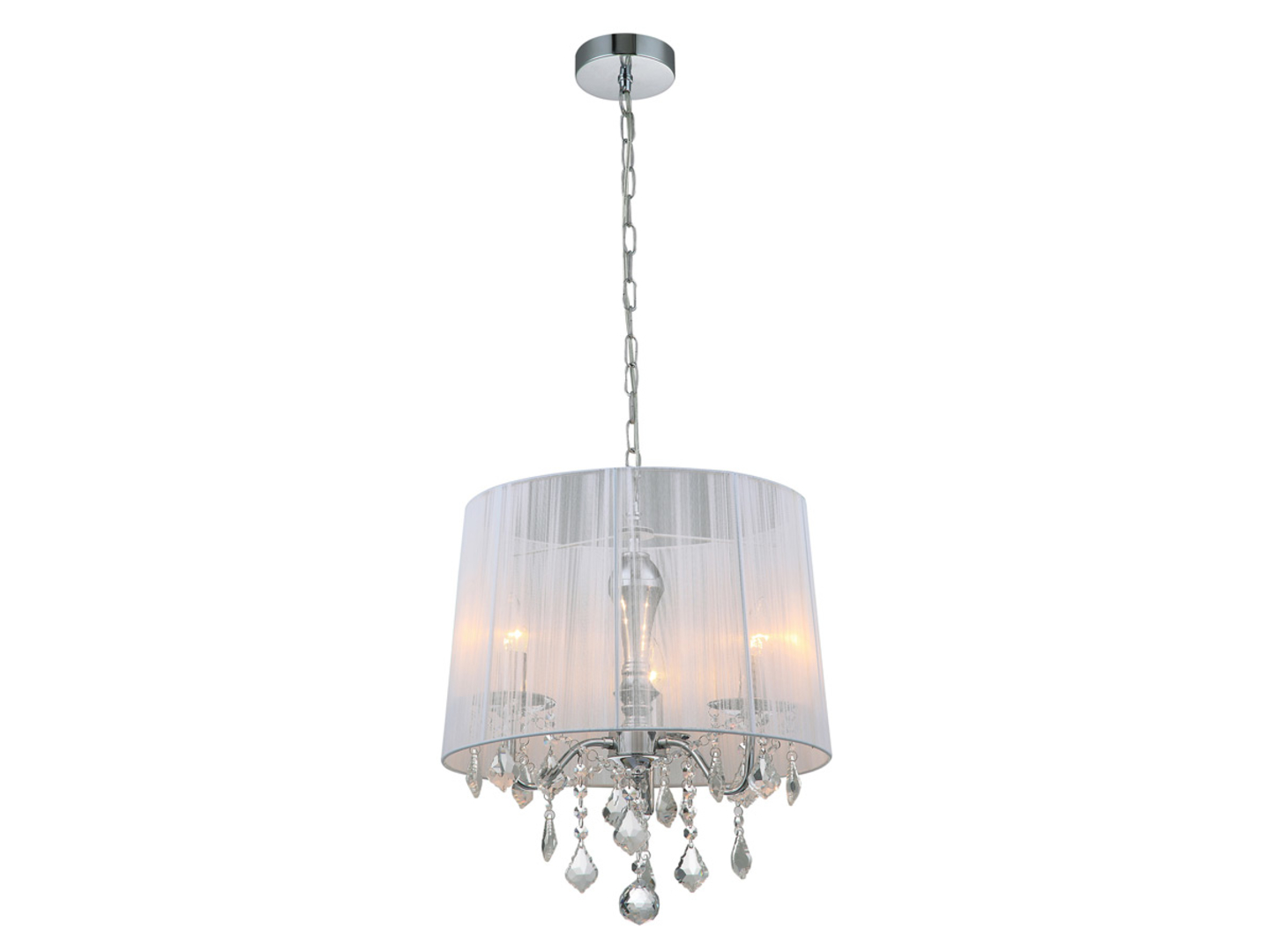 Lampa wisząca Cornelia 3-punktowa kryształowa biała