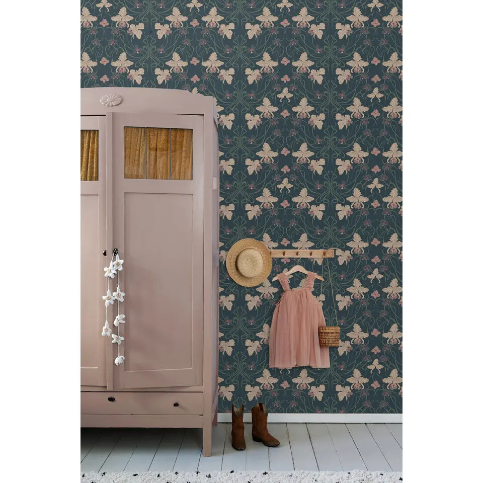 ESTAhome behang - vintage bloemen in art nouveau stijl