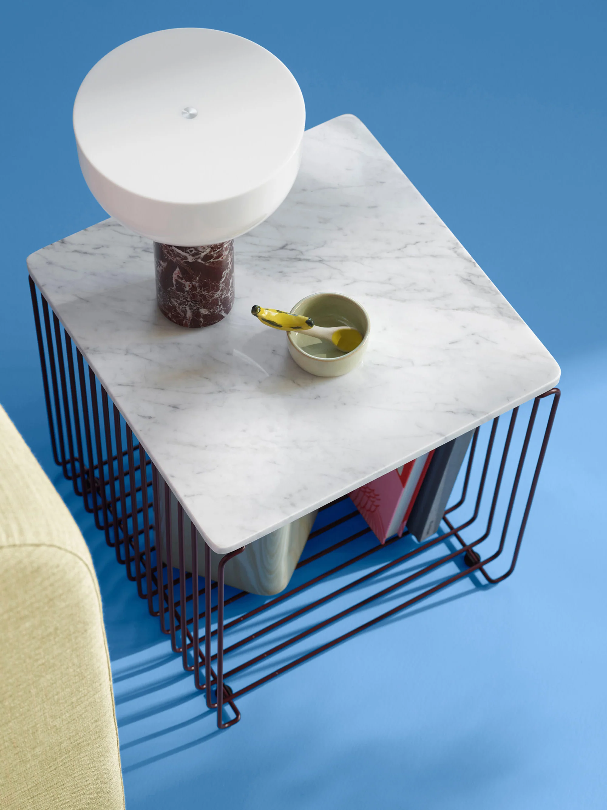 Marmor-Auflageplatte Panton Wire Single für modulares Regalsystem, B 35 cm