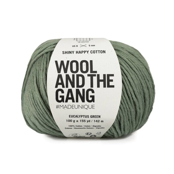 Wool and the Gang Eucalyptus Green Shiny Happy Cotton 100g