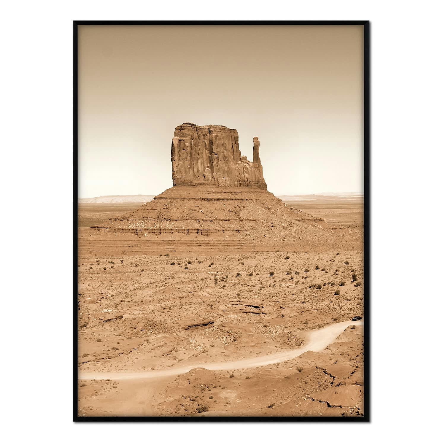 DESIERTO - Affiche avec cadre noir - Monument Valley - 30x40