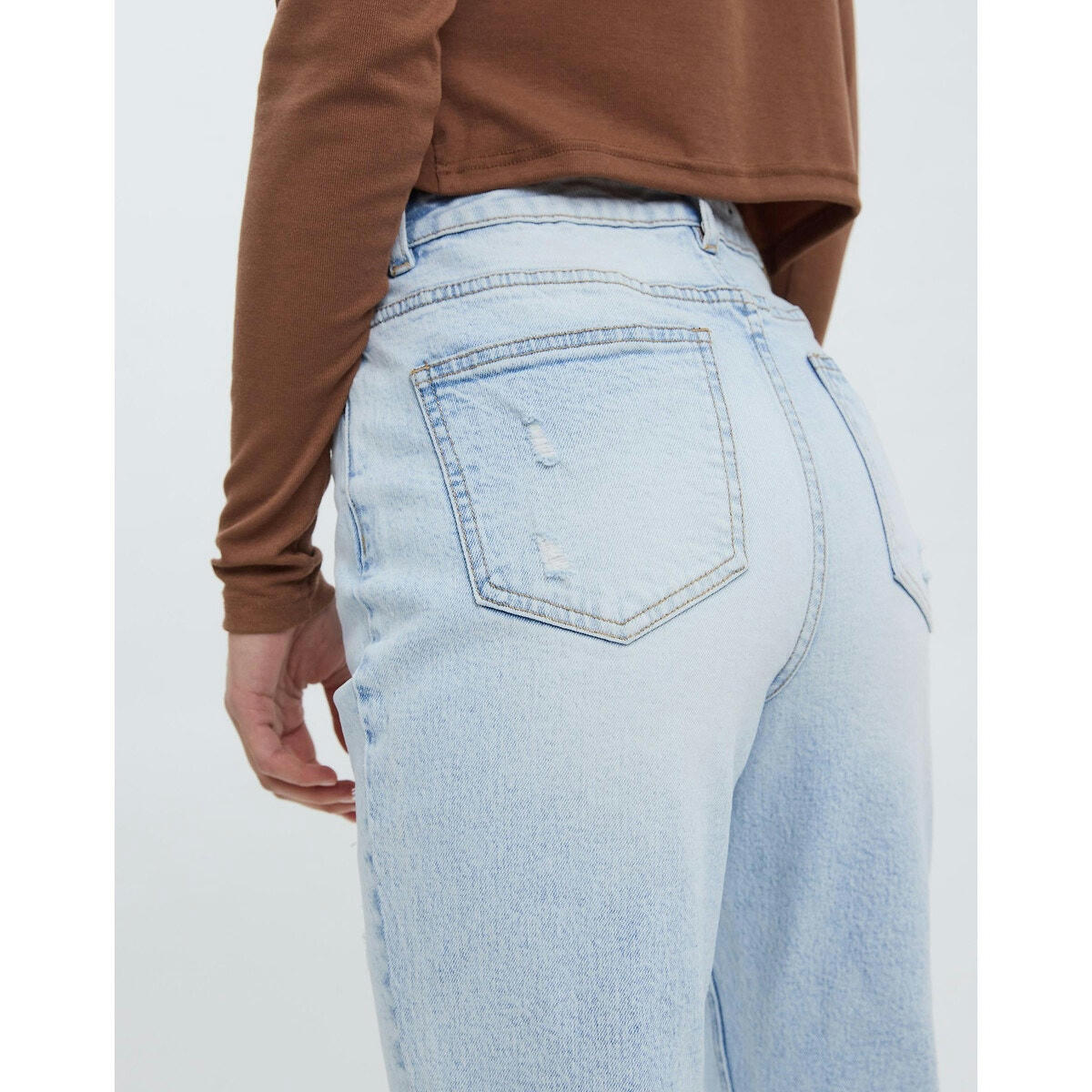 Jean droit, taille haute