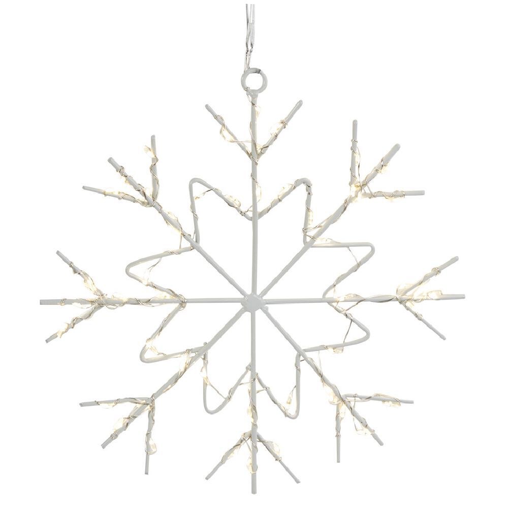 Flocon de No&euml;l lumineux 55LED blanc chaud H20cm