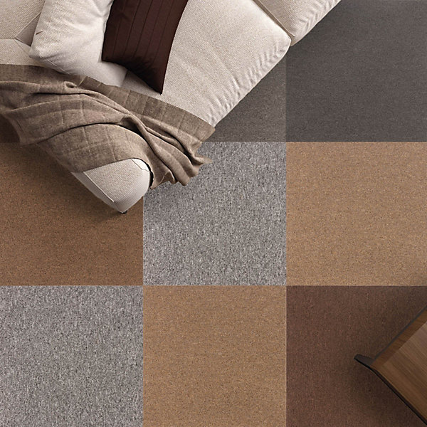 Dalles de moquette autoportantes Moscou, Marron foncé 50 x 50 cm