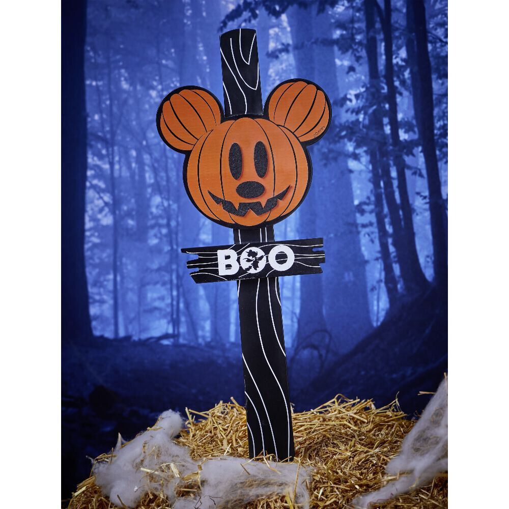 Panneau lumineux Disney inscription BOO blanc et orange 31x3,5xH110cm