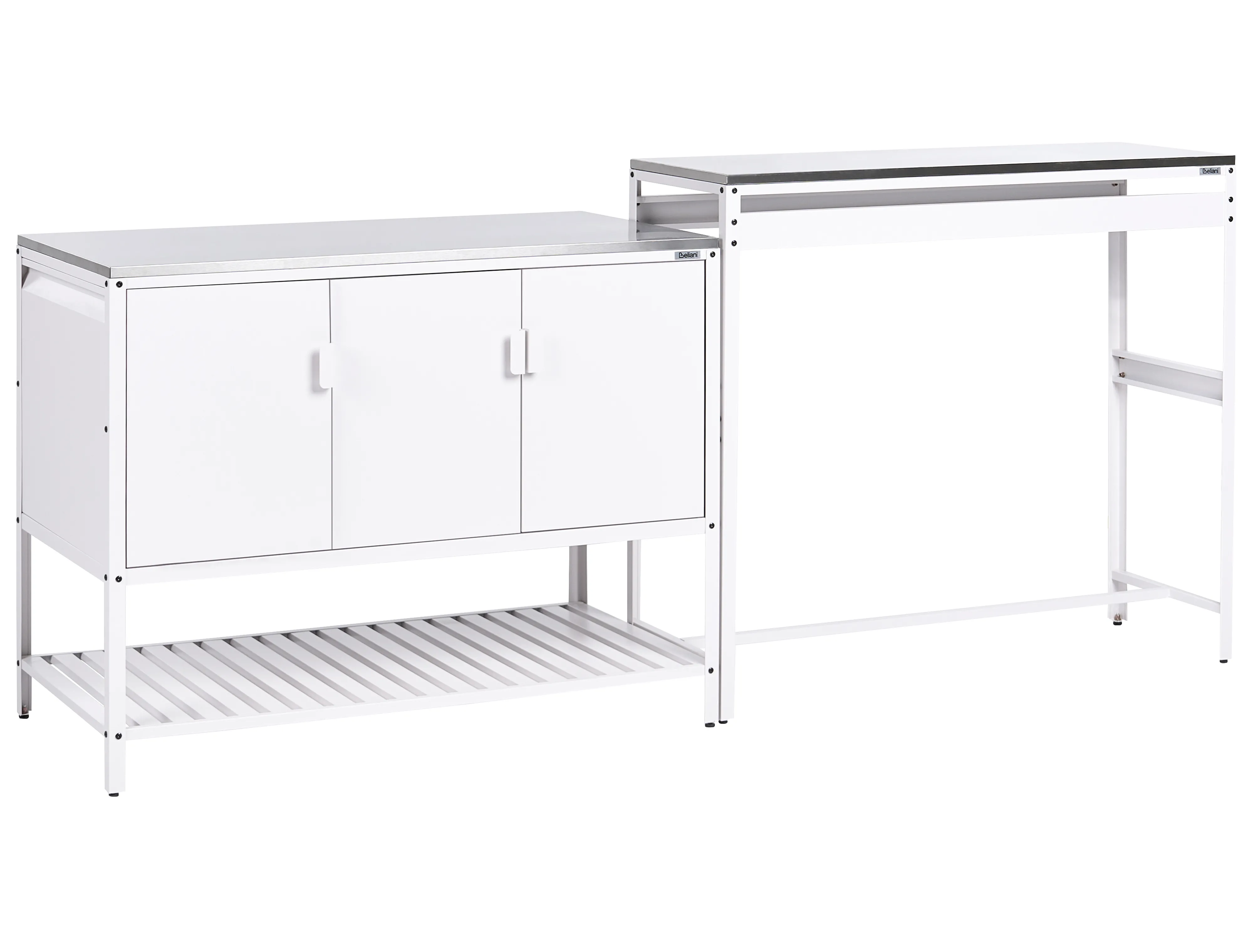 2 Piece Outdoor Kitchen Set with Sink MAENZA Metal White