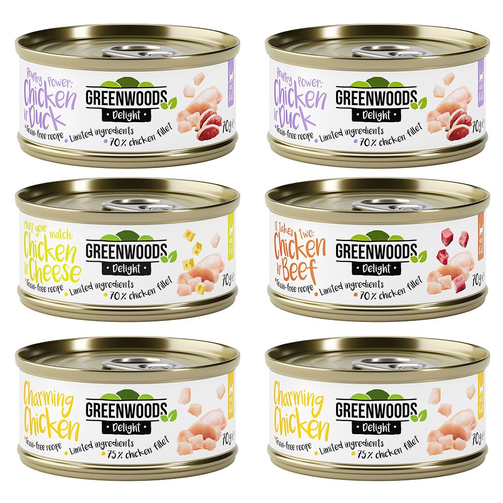 Greenwoods Delight Mixed Trial Pack Chicken 6 x 70g