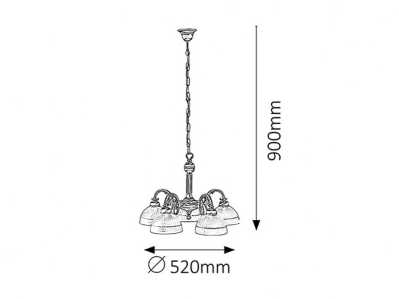 Lampa wisząca brązowo-biała Flossi 5xE27x40W wym: 90x52x52 cm Rabalux