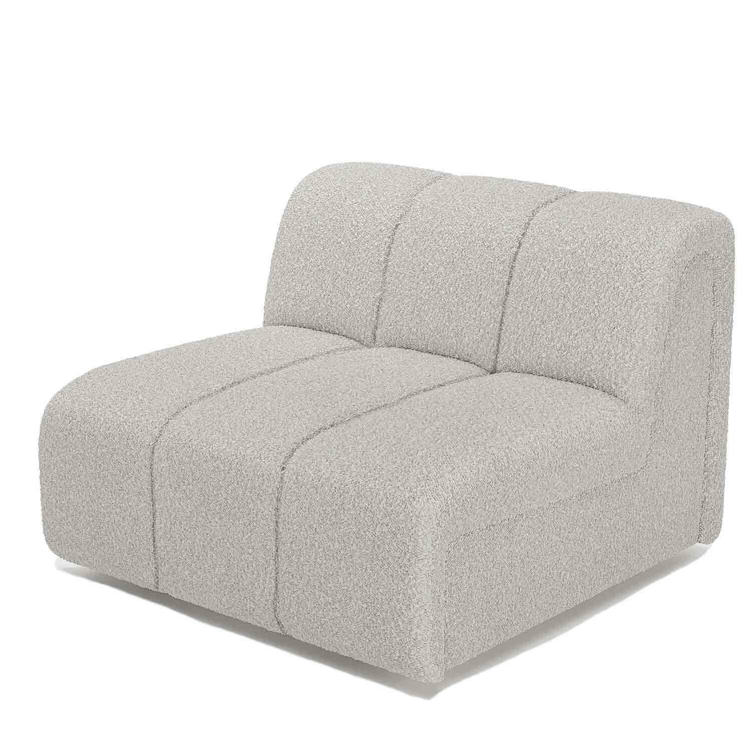 HELENE - Canapé modulable en tissu bouclette crème