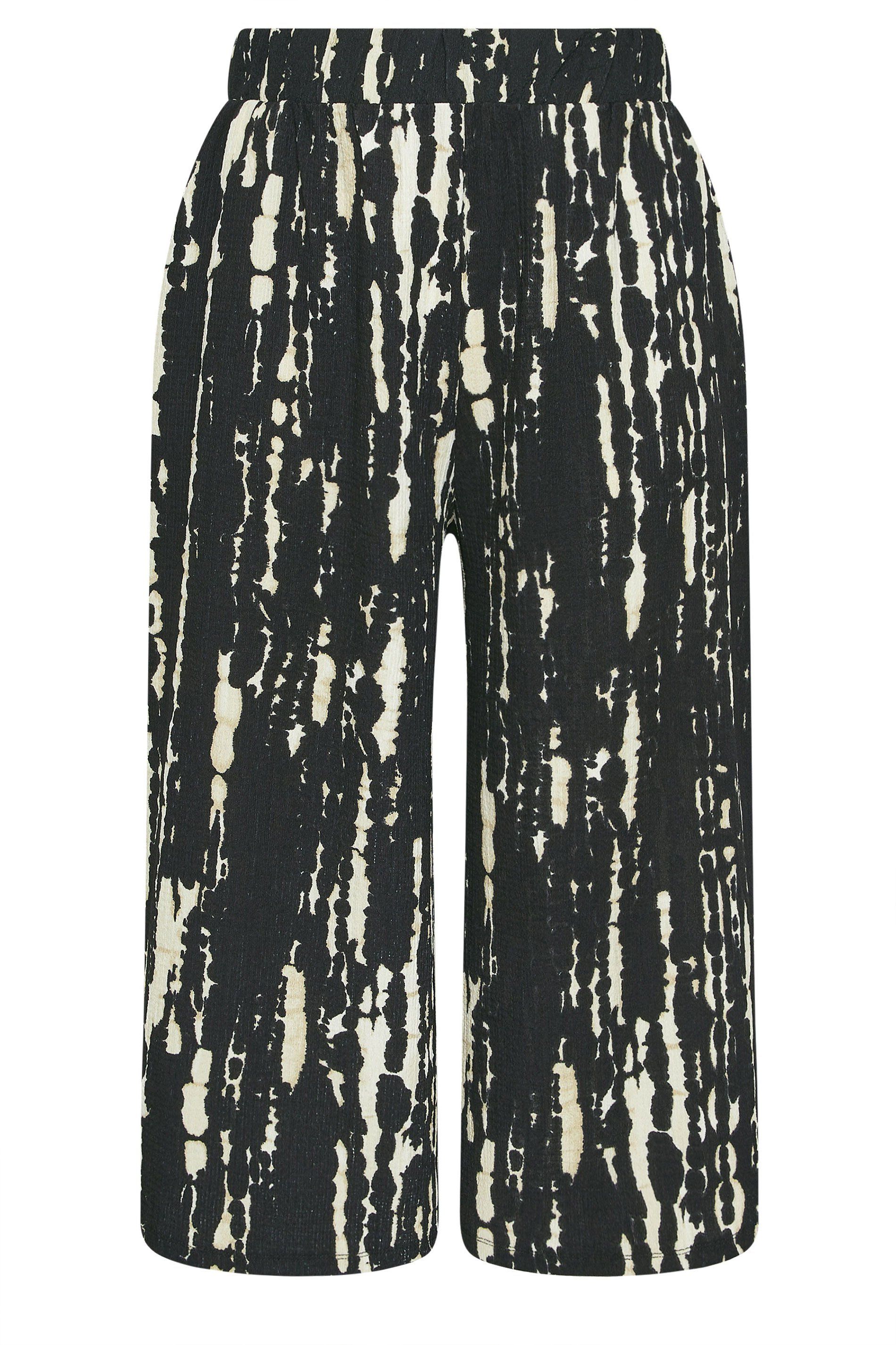 Yours Cropped Abstract Wide Leg Trousers