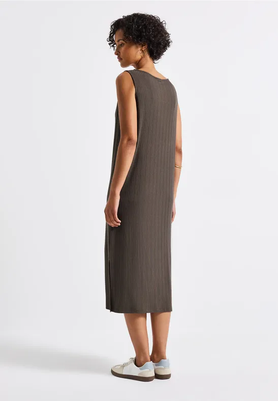 Ärmelloses Rippstrukturkleid