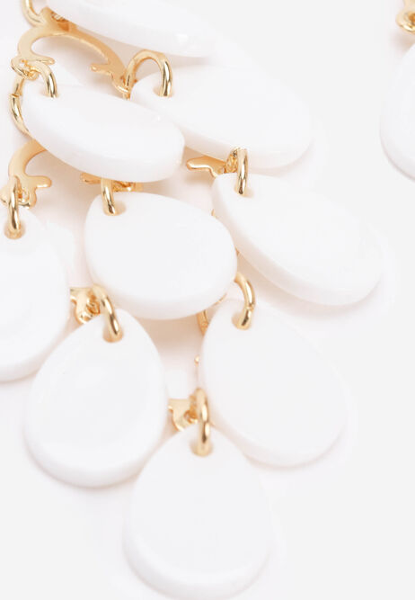 Womens White Stone Cascade Drop Earrings