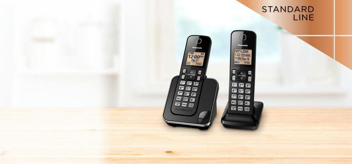 Panasonic DECT 6.0 Cordless Phone with Caller ID, 2-Handsets, Black
