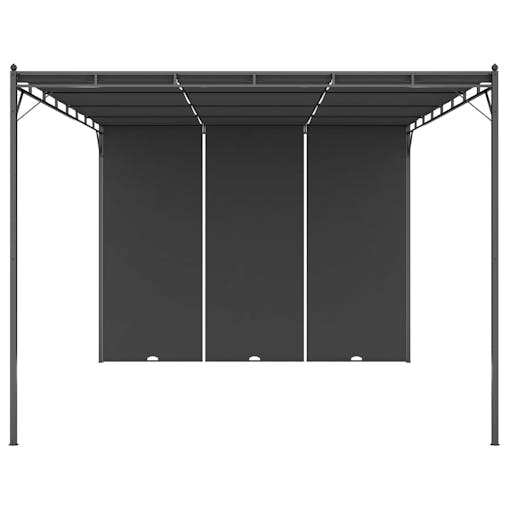 NNEVL Garden Gazebo with Side Curtain 4x3x2.25 m Anthracite