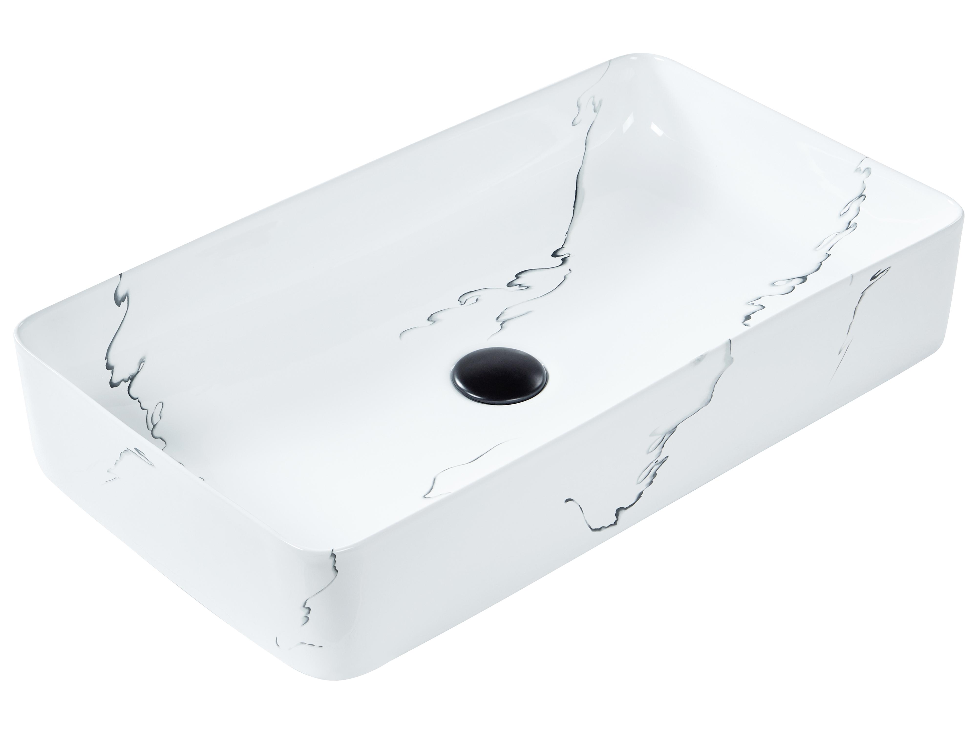 Countertop Basin HOPI 510 x 340 mm Ceramic White Marble