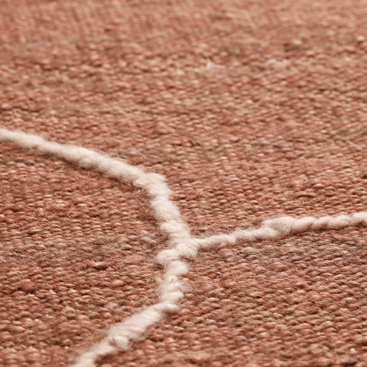 Ferm Living Gesso Jute Vloerkleed 200 x 140 cm - Terracotta / Off-Whit