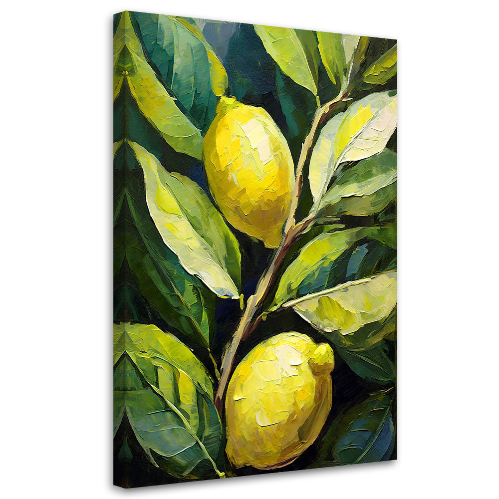 Feeby Obraz na płótnie, Cytryny akryl ręcznie malowany 40x60