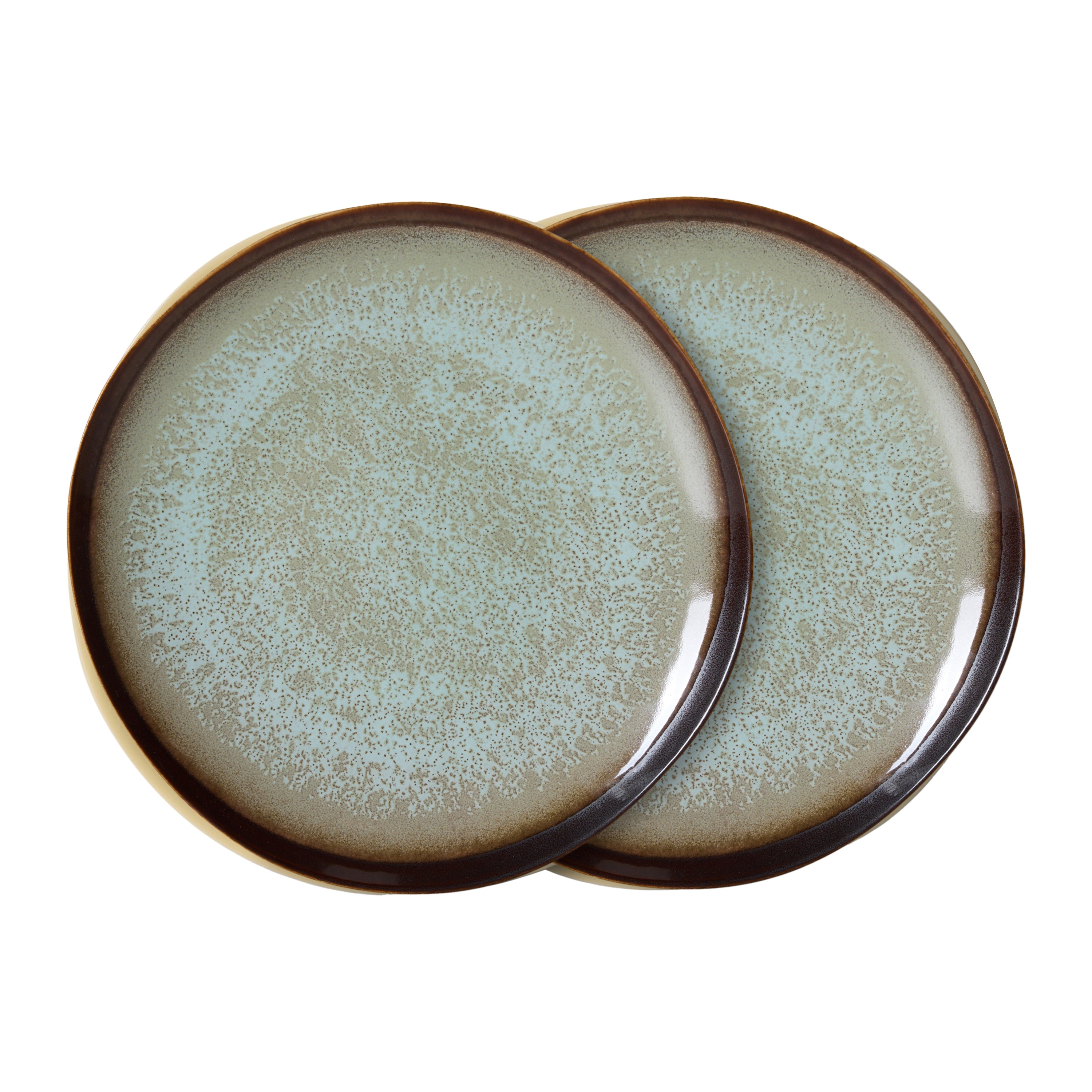 HKliving 70's Ceramics Bord Ø 22 cm - Set van 2 - Contrast