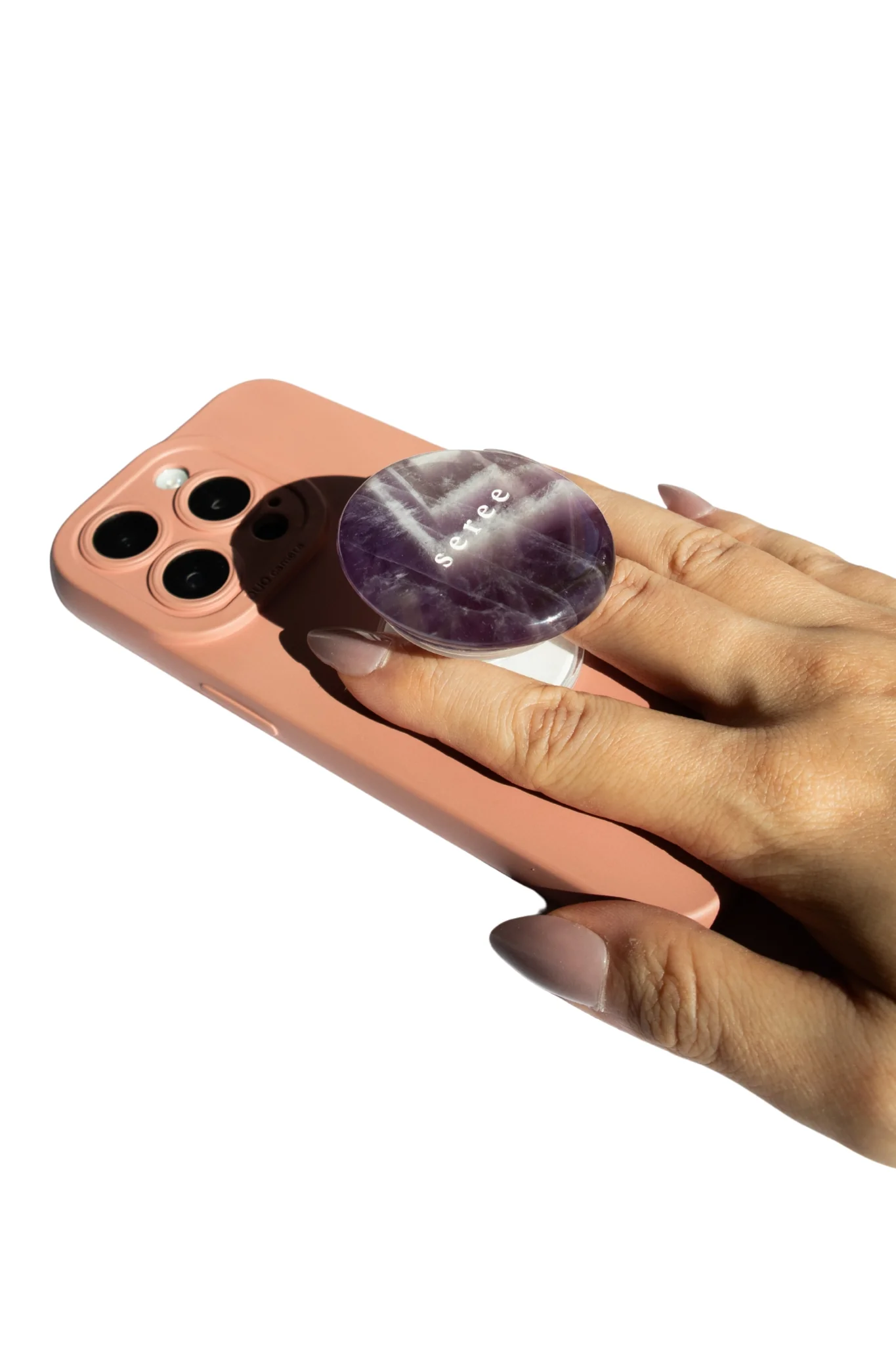 Jade Stone Pop Grip in Pebble