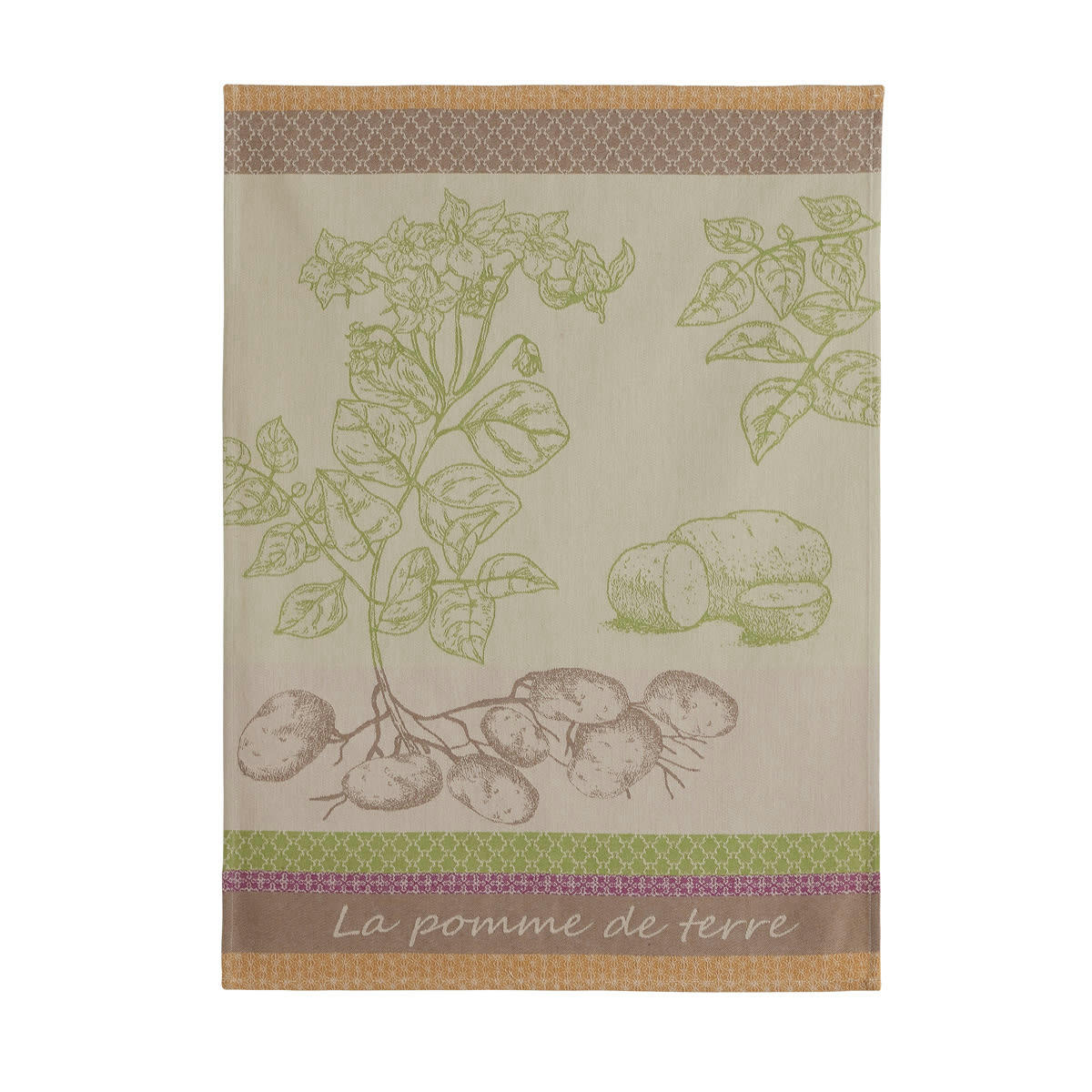 POMME DE TERRE - Torchon en coton beige 50x75