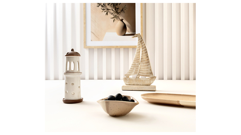 Świecznik ceramiczny Skyo na 2 tealighty 20 cm ecru