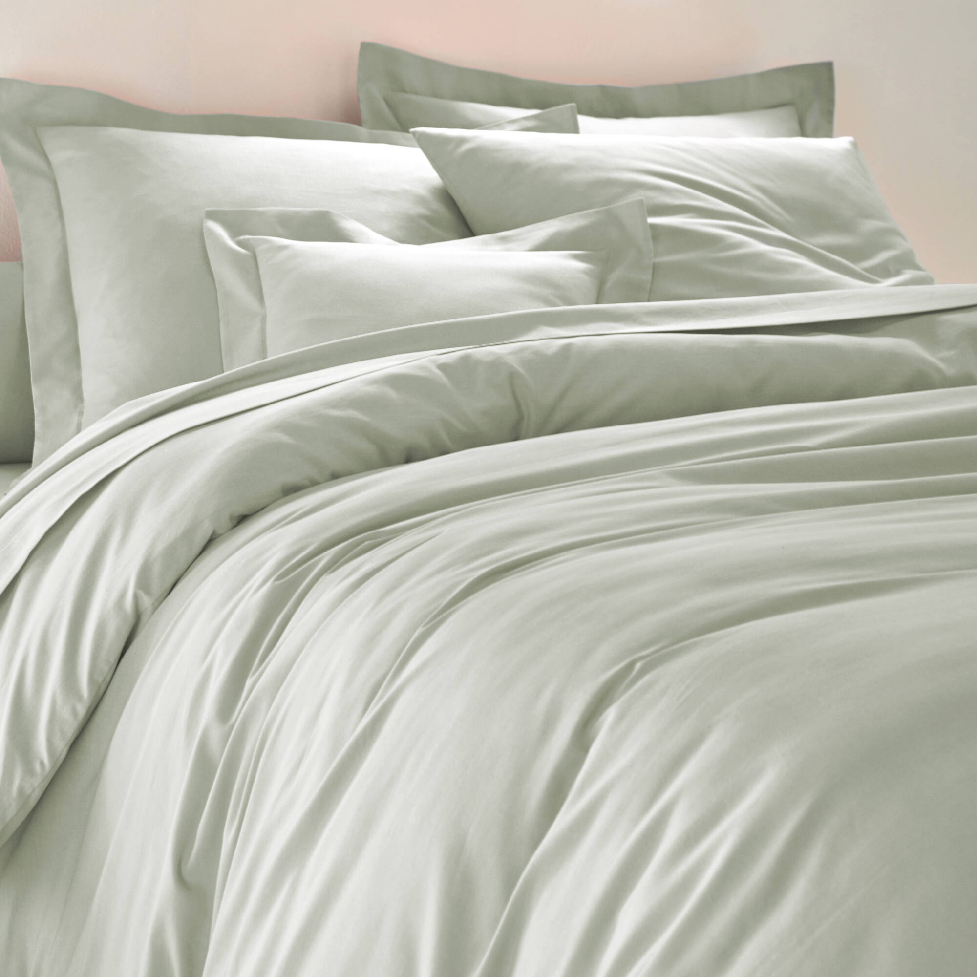 Linge de lit uni polyester-coton Colombine