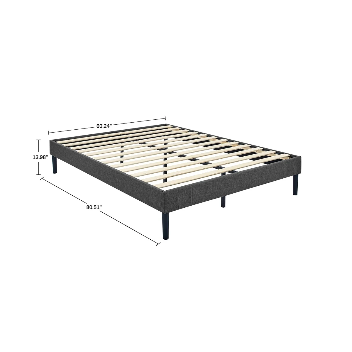 MUSEHOMEINC Tufted Upholstered Platform Bed Frame