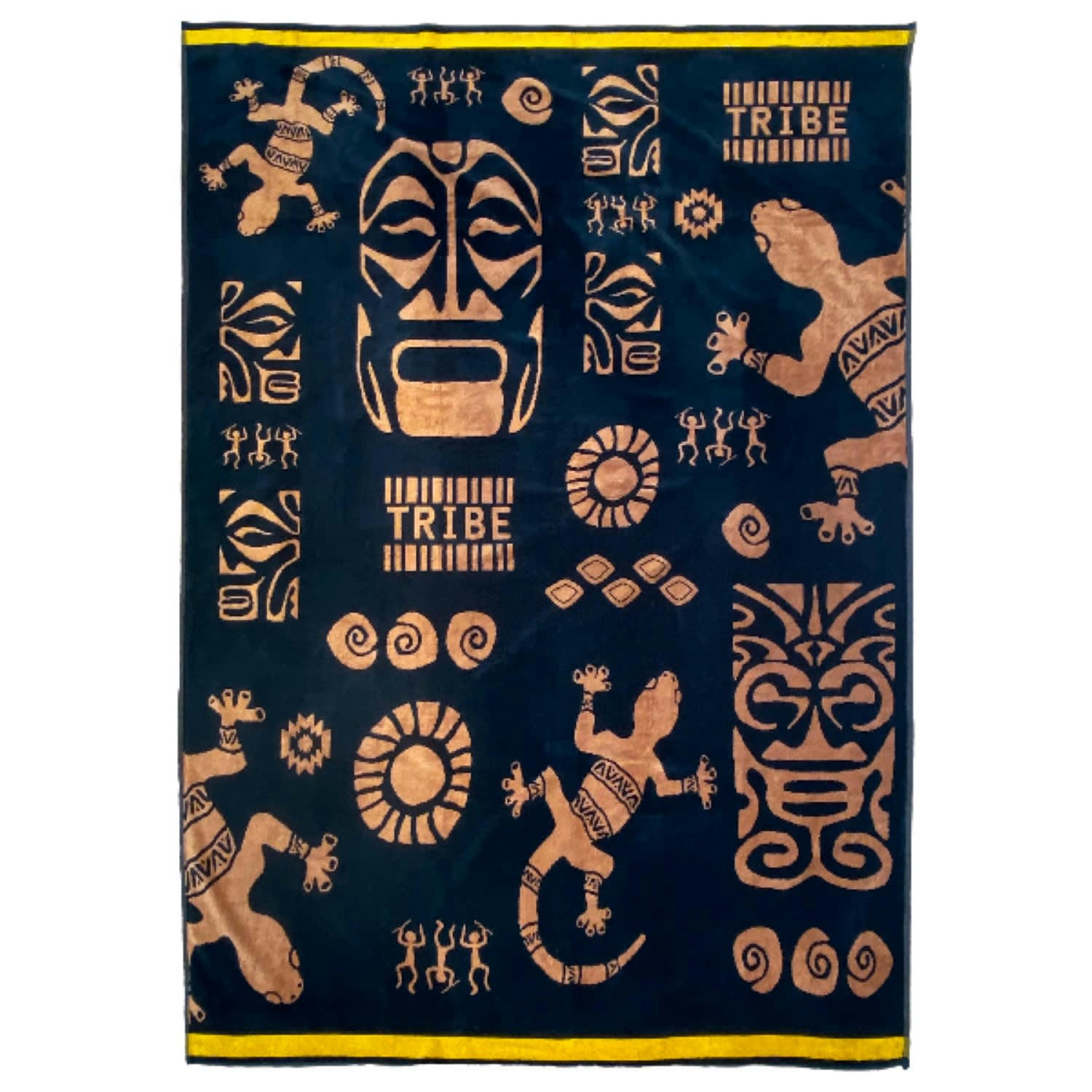 PLAGE - Serviette de plage éponge velours Jacquard Tribalta 140x180