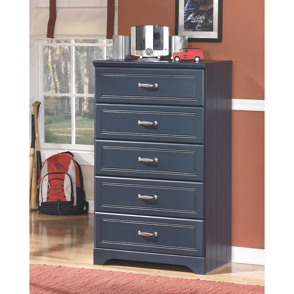 Signature Design by Ashley Kid's Leo Blue 5-drawer Chest