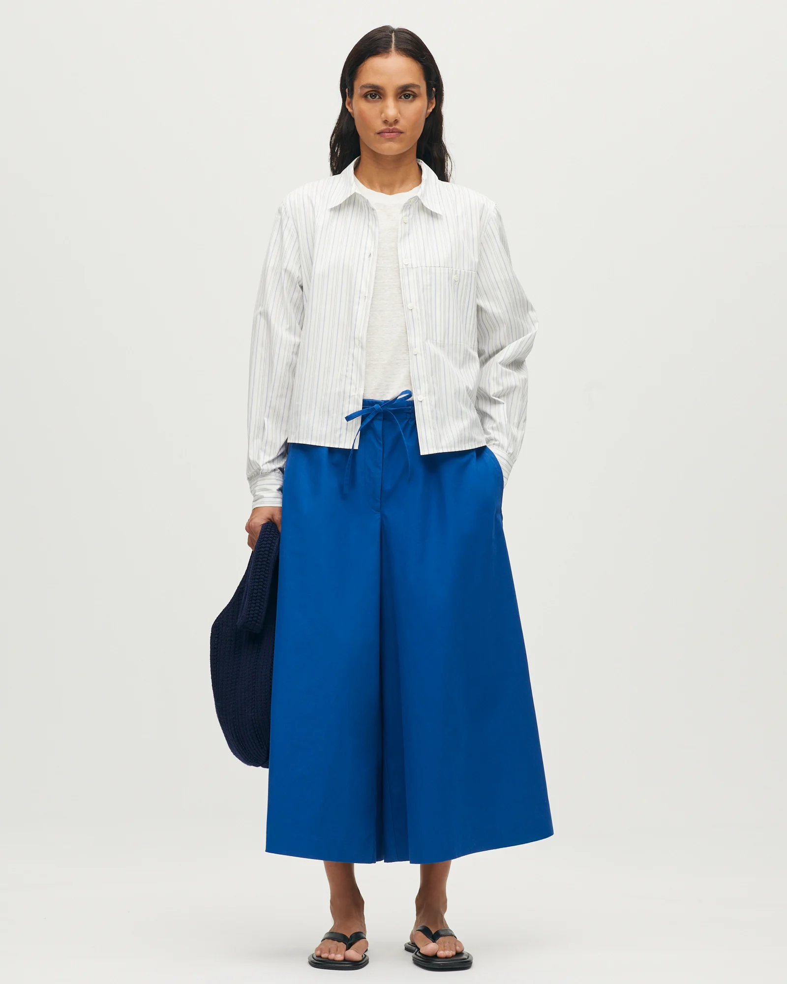 Jupe-culotte en popeline de coton