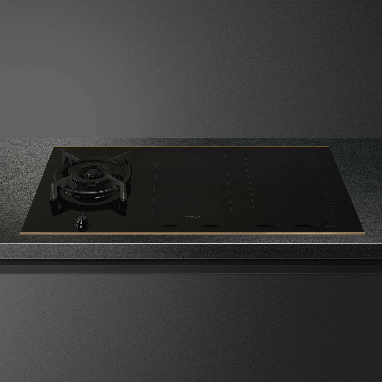 90cm Dolce Stil Novo Mixed Fuel Auto Vent 2.0 Hob Copper Trim