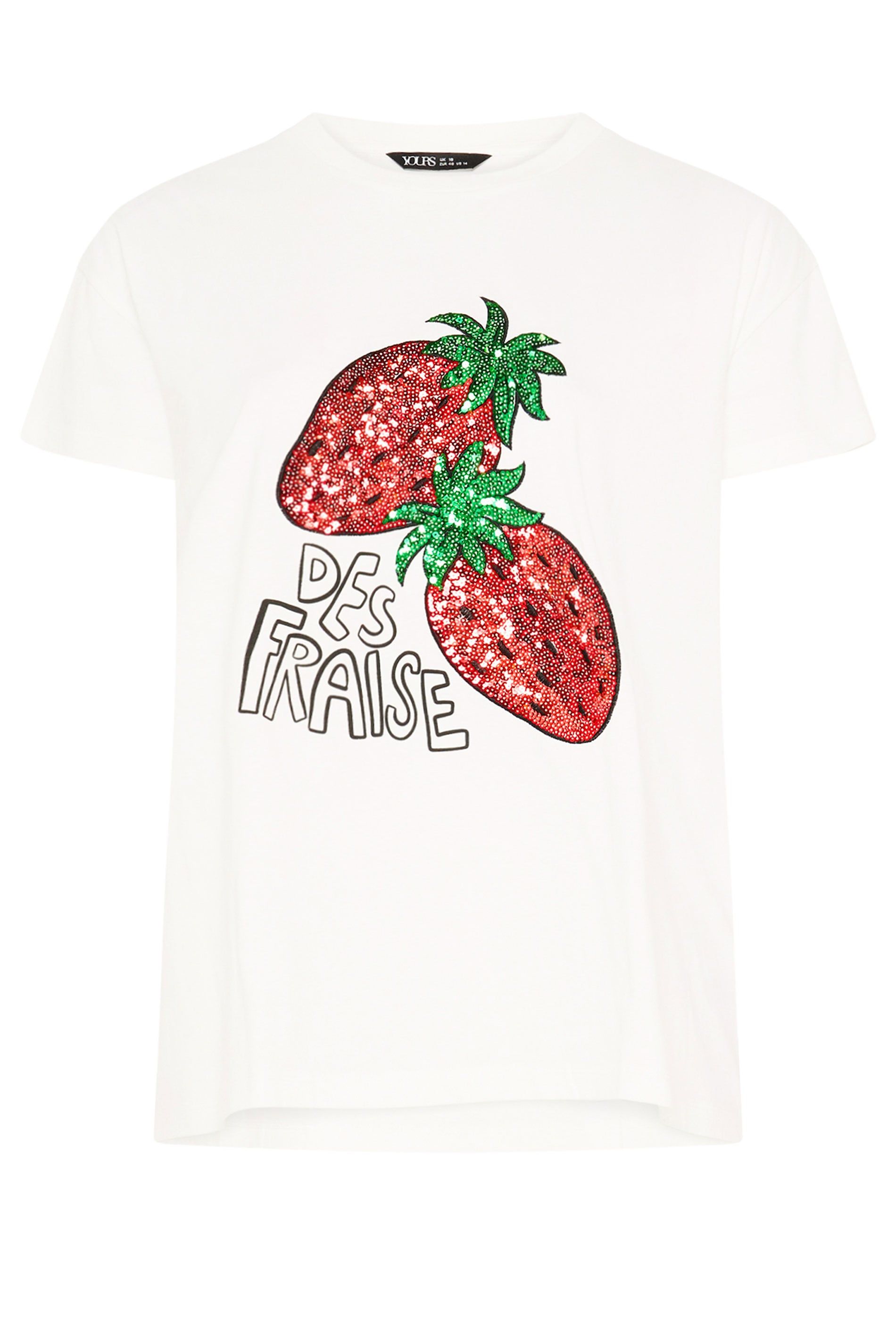 Yours Sequin Embellished Strawberry T-Shirt