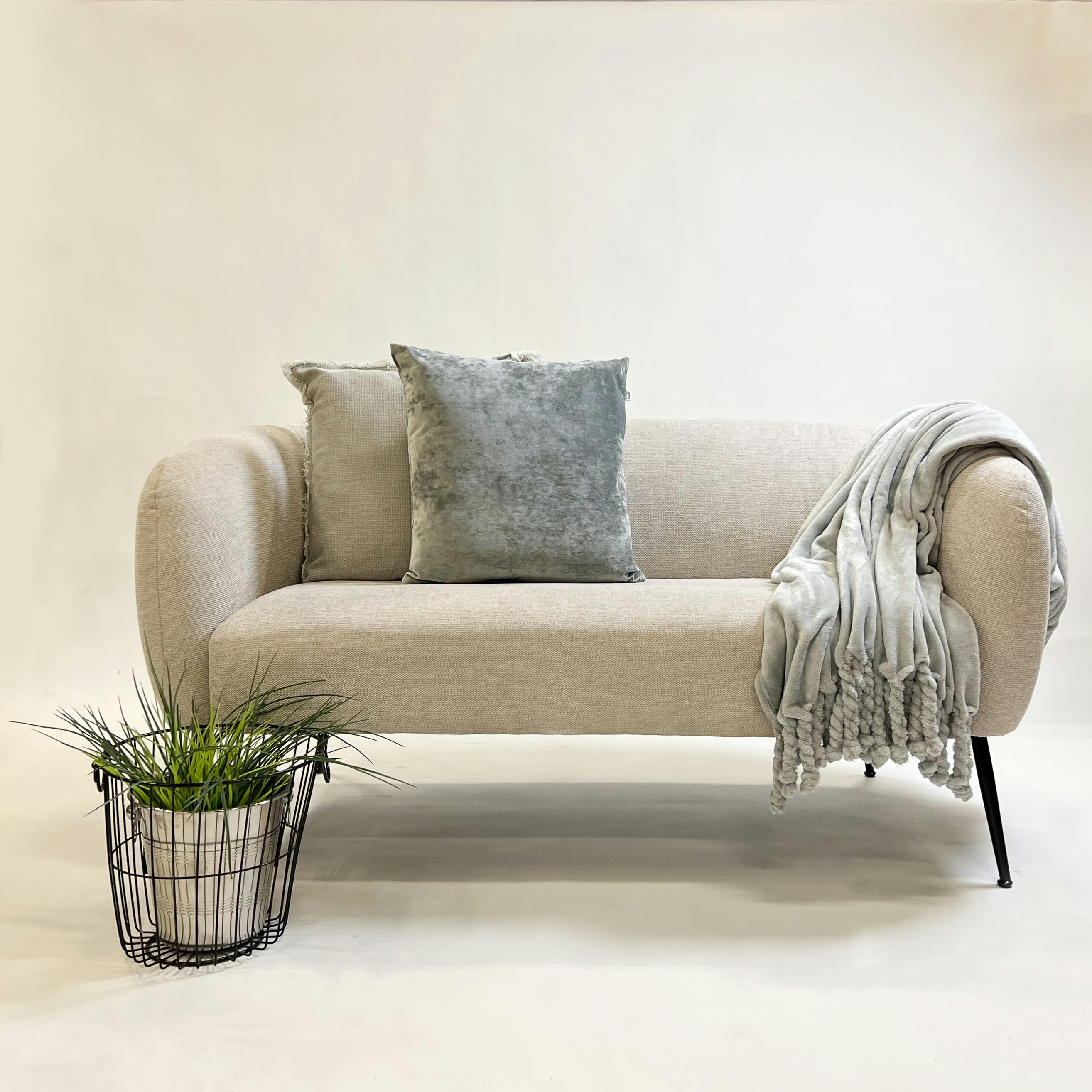 FLORIJN - Plaid gris fleece 150x200 cm uni