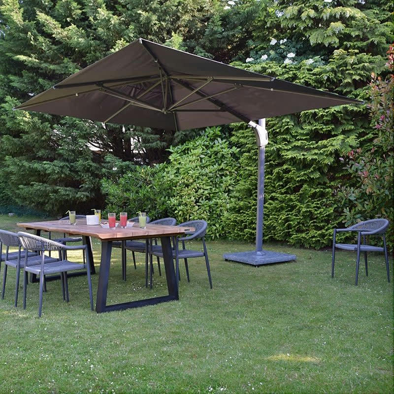 - Parasol déporté 4x3 m gris