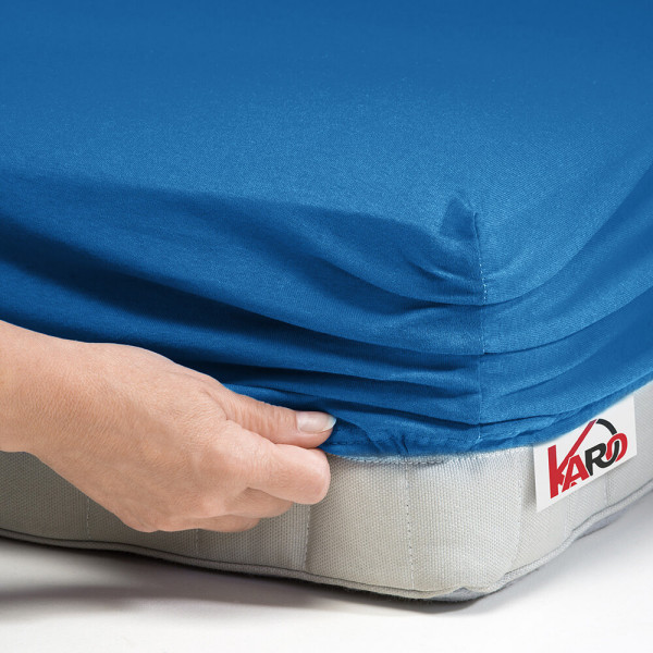 Prześcieradło jersey z gumką 90x200 chabrowe 150g/m2 KARO