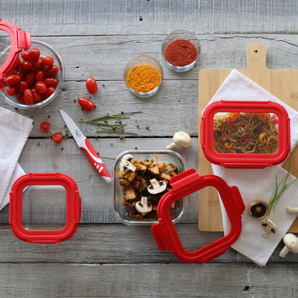 CRISTAL - Set de 8 boîtes hermétiques rectangle en verre