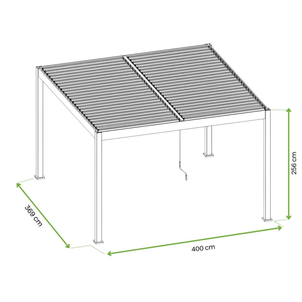 Pergola Ogrodowa Tarasowa Aluminium ELEGANCE DUO 3,6x4