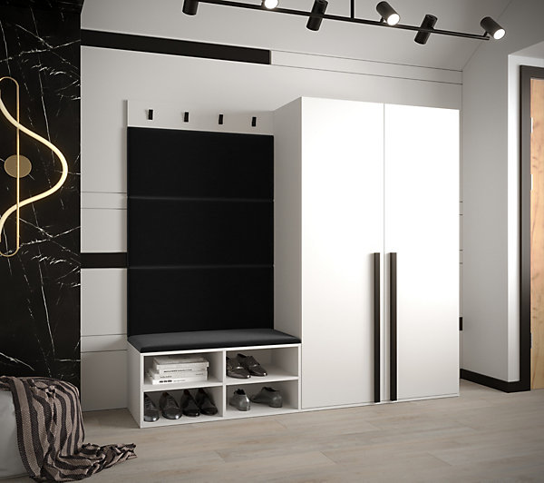 Ensemble de garde-robe Miro 5 184x184x42 (Blanc   Manila 18)