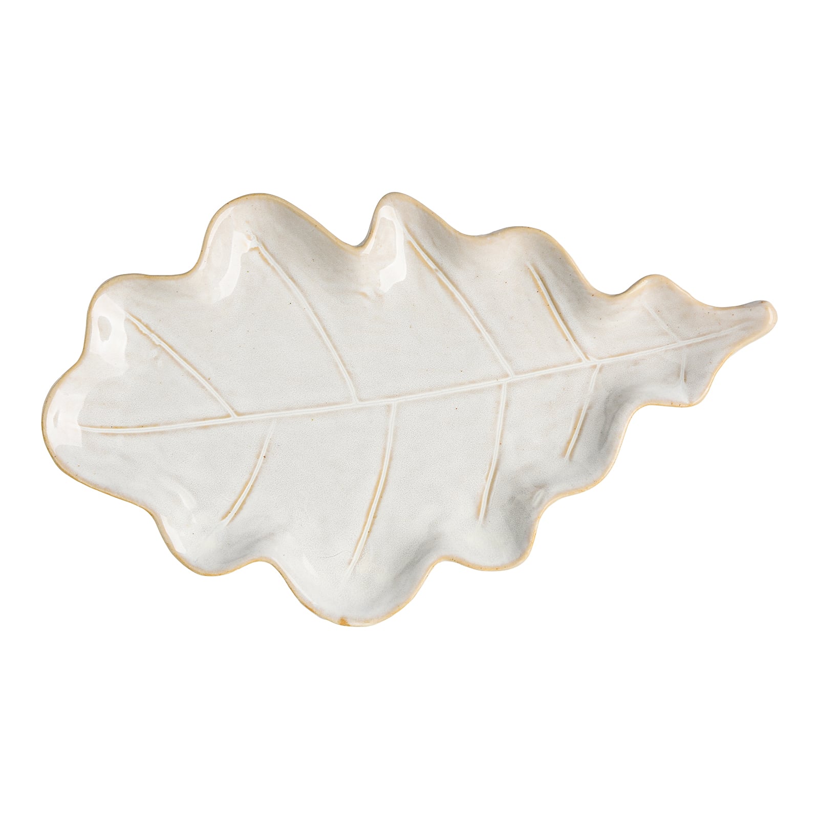 Snackteller Blatt Creme,L 235 x B 140 x H 20 mm