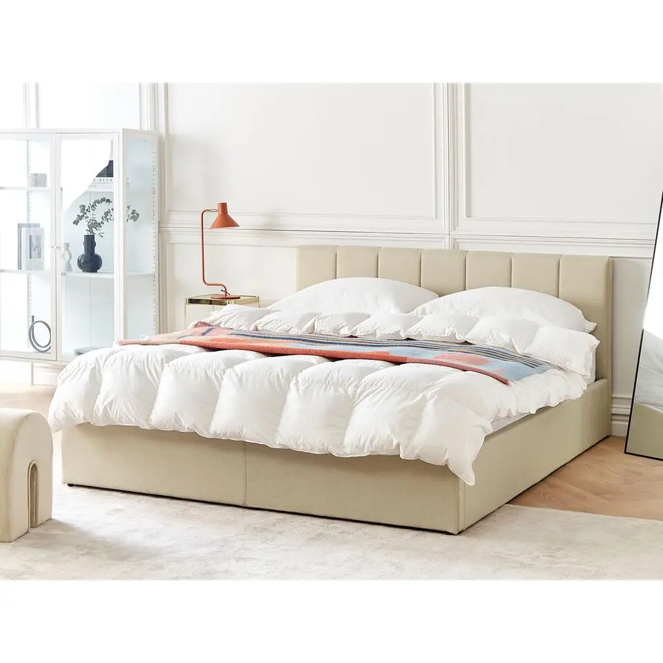 DREUX - Bed met opbergruimte - Beige - 160 x 200 cm - Polyester