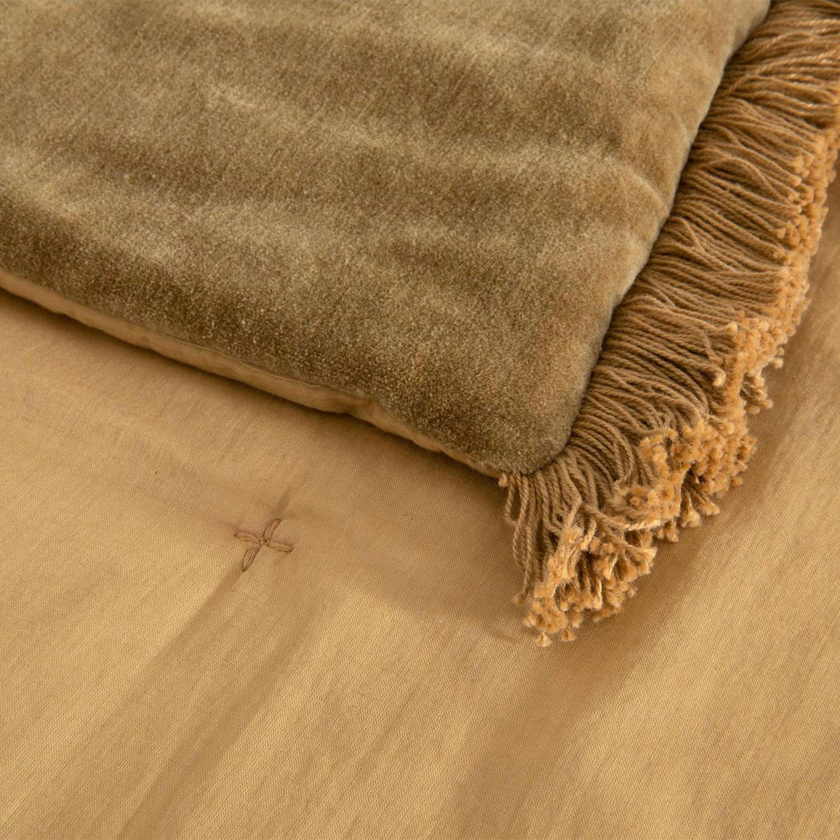 ROMULUS - Chemin de lit en coton marron 90 x 200 cm