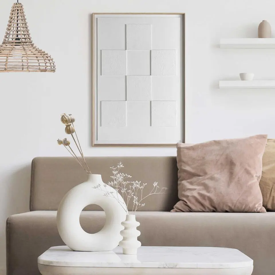 3D Art Square - 70 x 50 - Wit