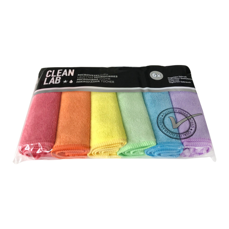Chiffon en microfibres multicouleurs 35 x 35 cm 6 pièces