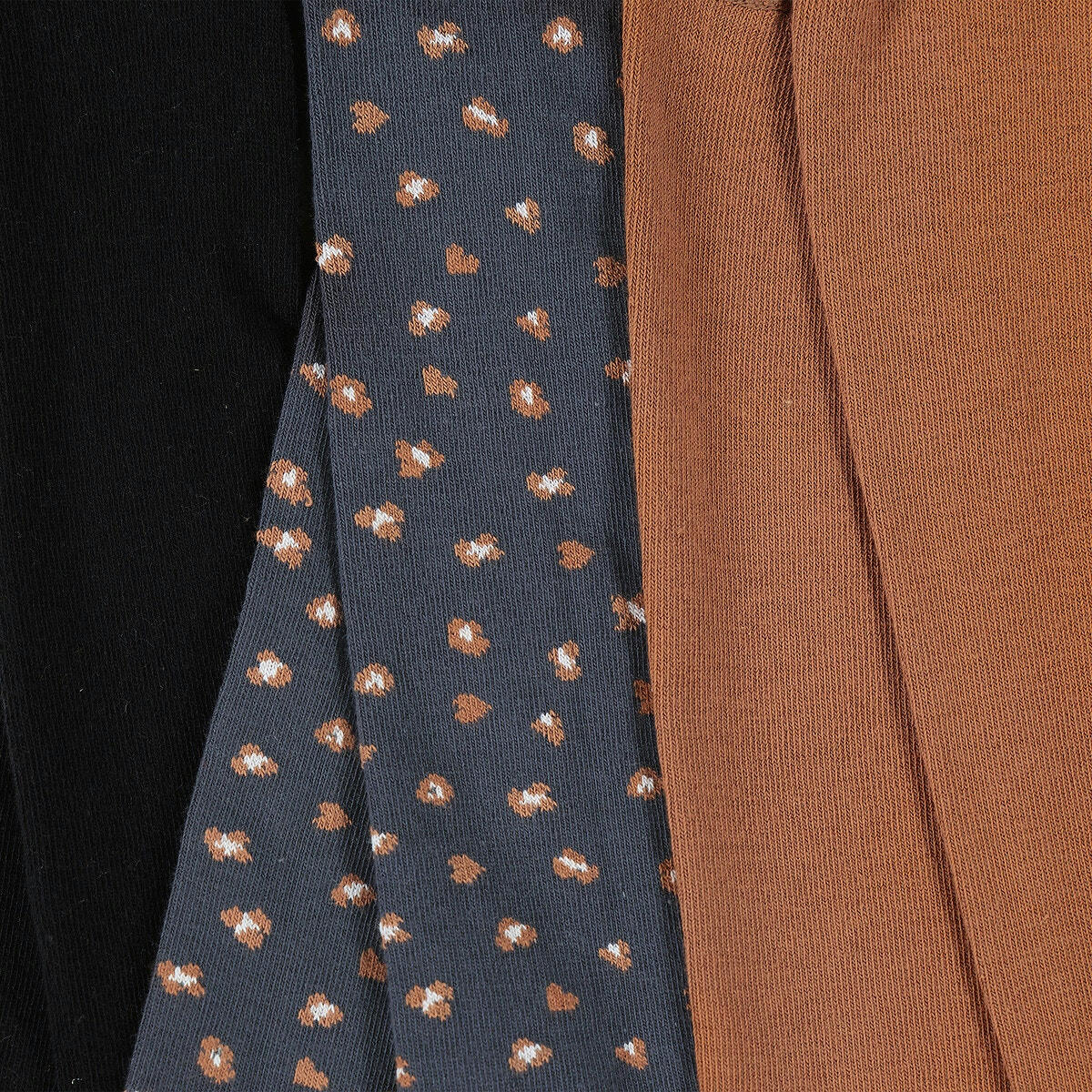 Lot de 3 collants 2 unis et 1 imprimé léopard