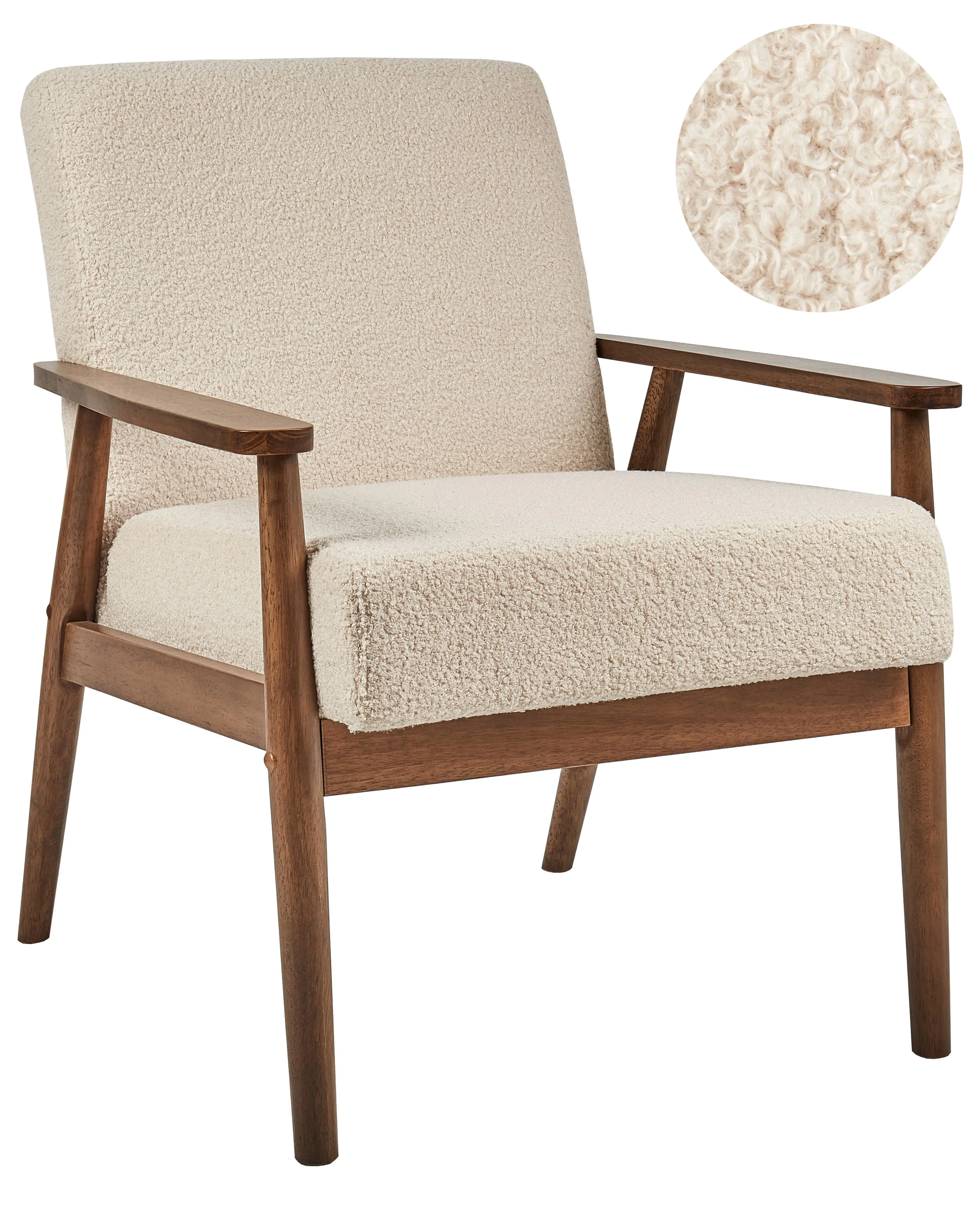 Armchair ESRUM Boucle Dark Brown/ Beige