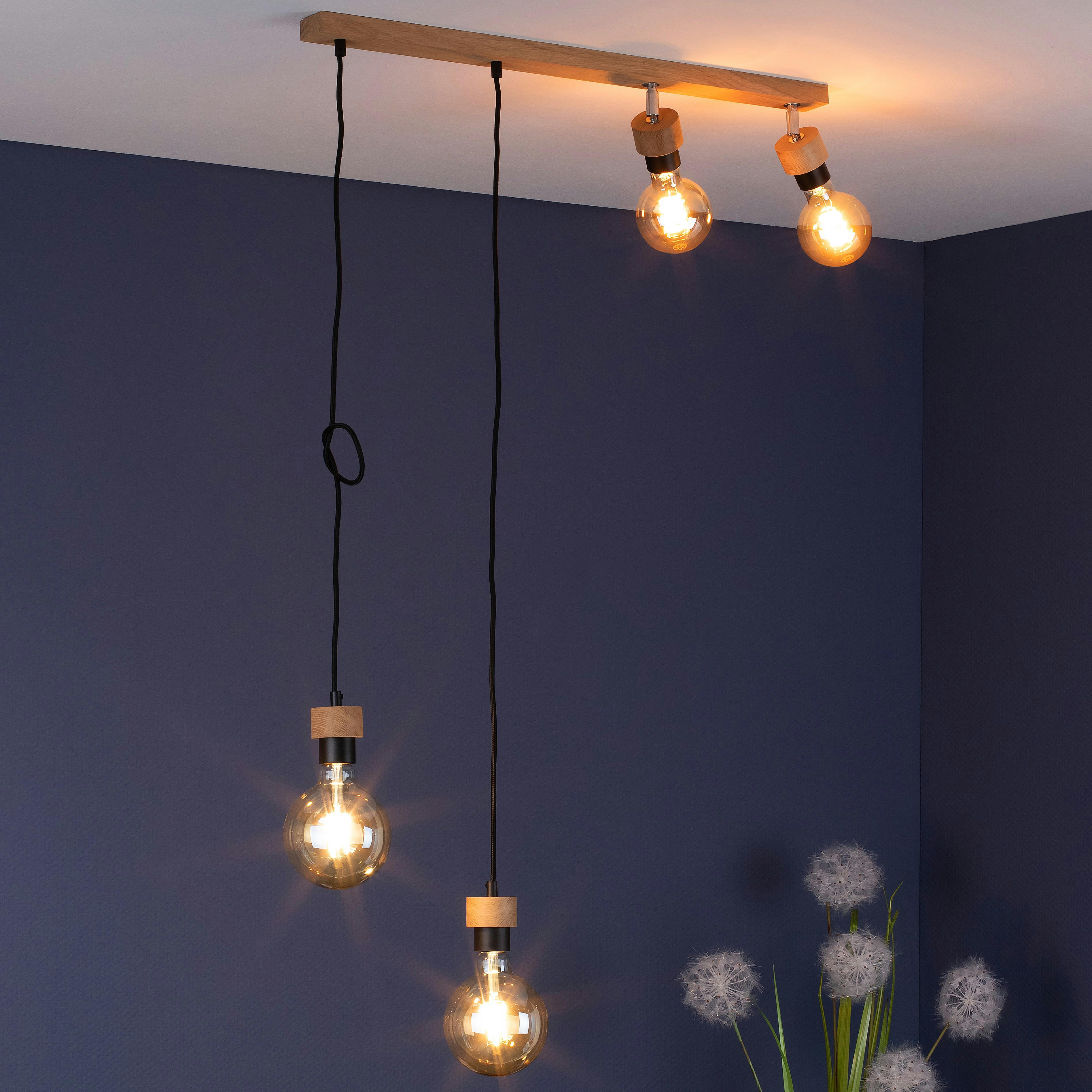 CLARTE - Suspension en bois 4 ampoules