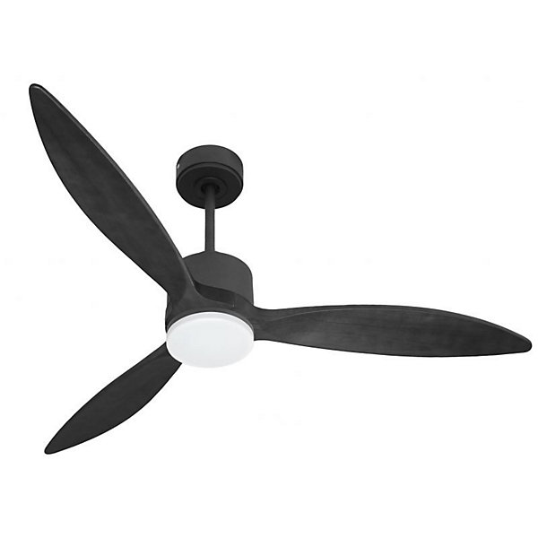 Modulo slim - Super destratificateur et ventilateur DC 132 cmGris basalte pales bois noir avec Lumière 25 à 35 m²
