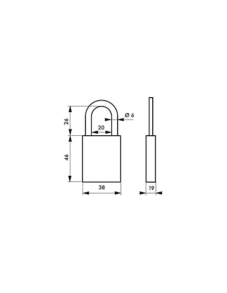 Cadenas à clé Cobble, aluminium, extérieur, anse inox, 38mm, vert, 2 clés - THIRARD