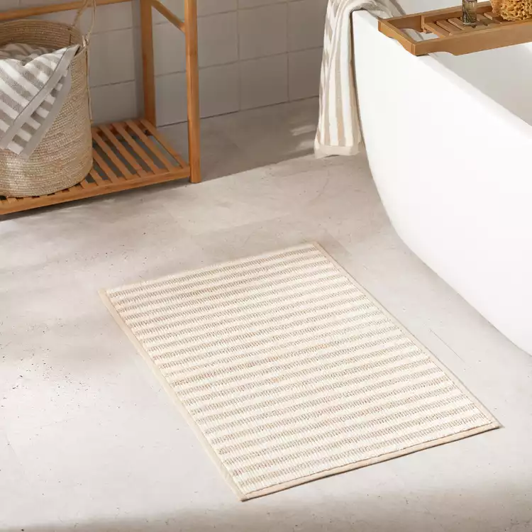 Habitat Neutral Stripe Bath Mat